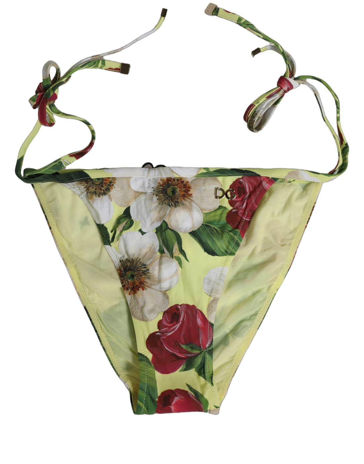 Dolce & Gabbana Bikinislip aus Nylon mit gelbem Blumenmuster