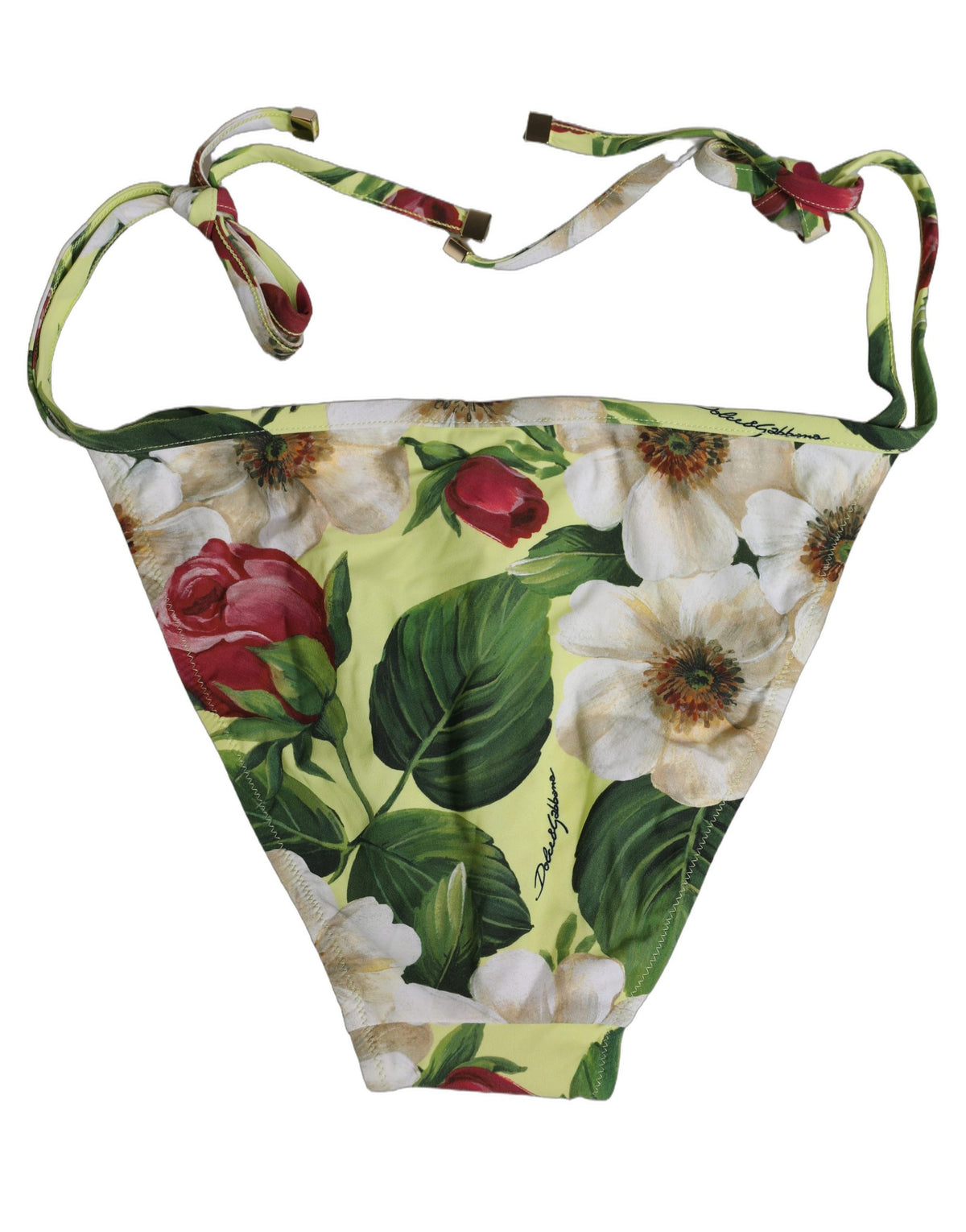 Dolce & Gabbana Bikinislip aus Nylon mit gelbem Blumenmuster
