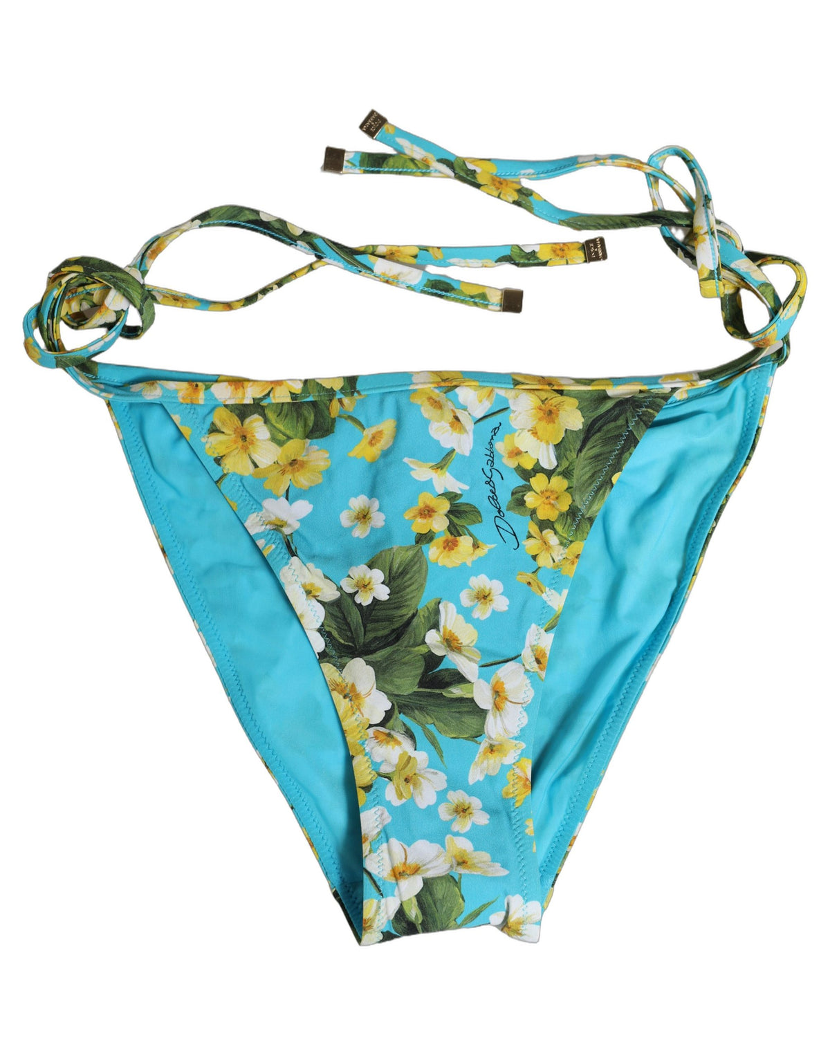 Dolce & Gabbana Badehose mit blauem Blumenmuster aus Nylon