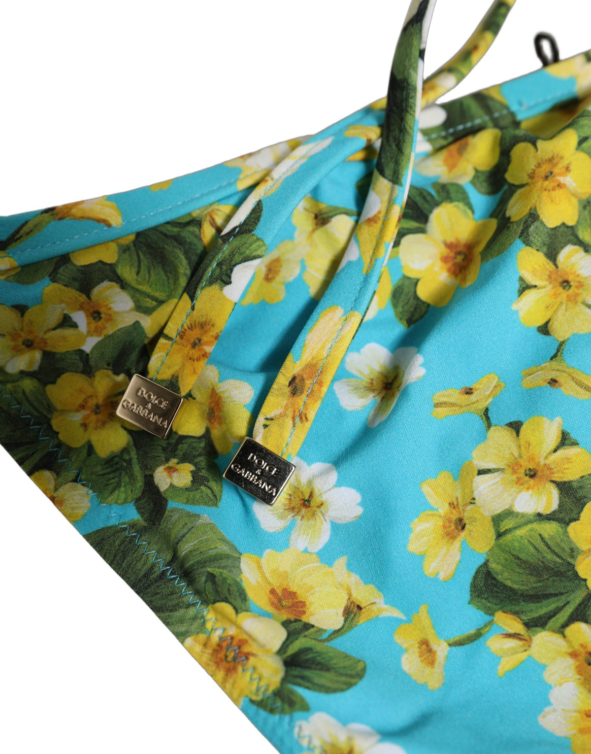 Dolce & Gabbana Badehose mit blauem Blumenmuster aus Nylon