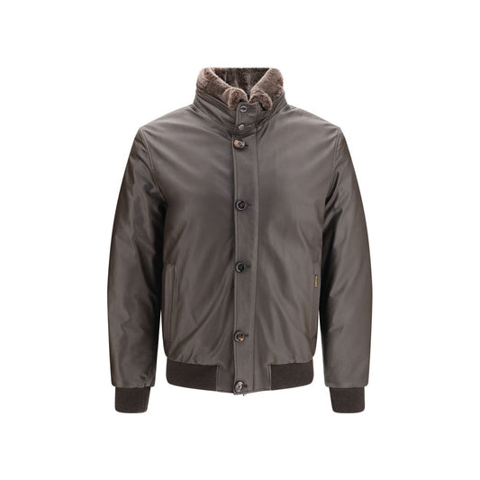 MooRER Brown Leather Leather Jacket