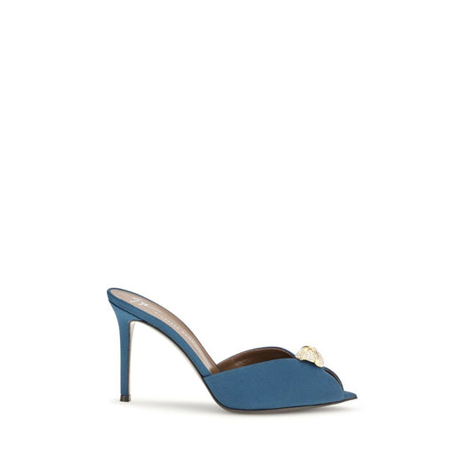 Giuseppe Zanotti Blue Calf Leather Bos Taurus Stiletto Heel Sandals