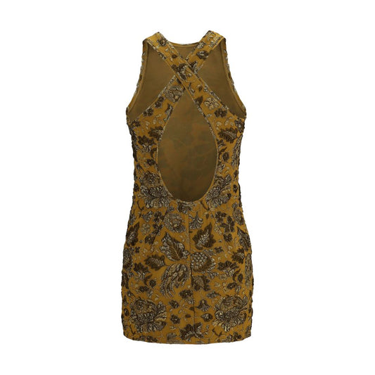 Saint Laurent Brown Polyamide Cocktail Dress