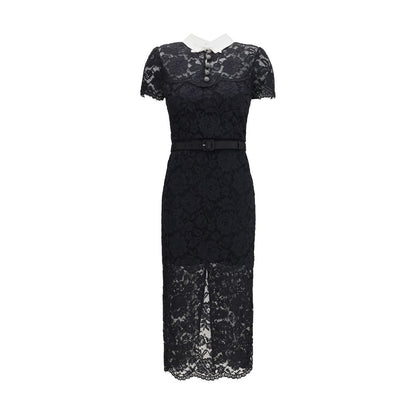 Self-Portrait Black Polyester Casual Dress