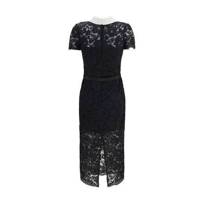Self-Portrait Black Polyester Casual Dress