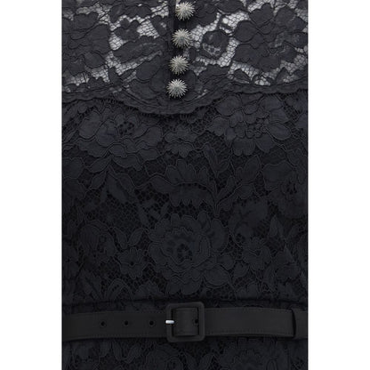 Self-Portrait Black Polyester Casual Dress