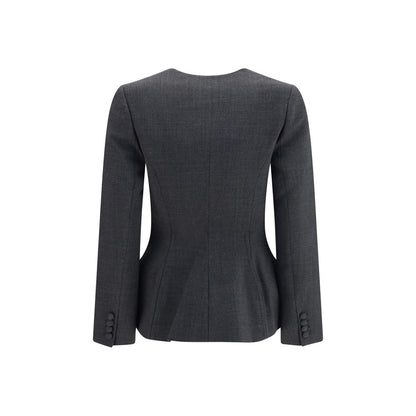 Self-Portrait Gray Polyester Full-Length Jacket