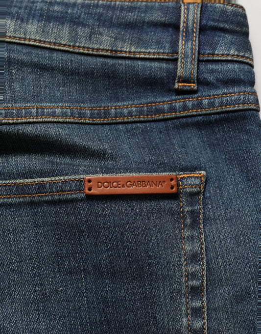 Dolce & Gabbana Blue Cotton Stretch Skinny Denim Jeans