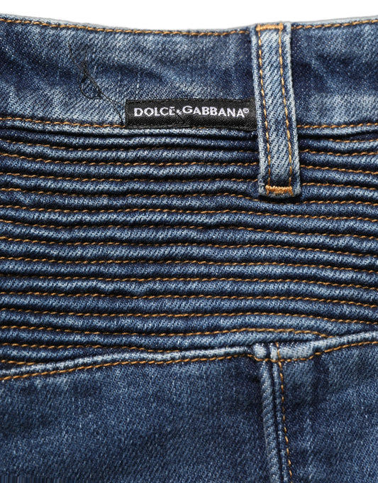 Dolce & Gabbana Dark Blue Cotton Stretch Skinny Denim Jeans