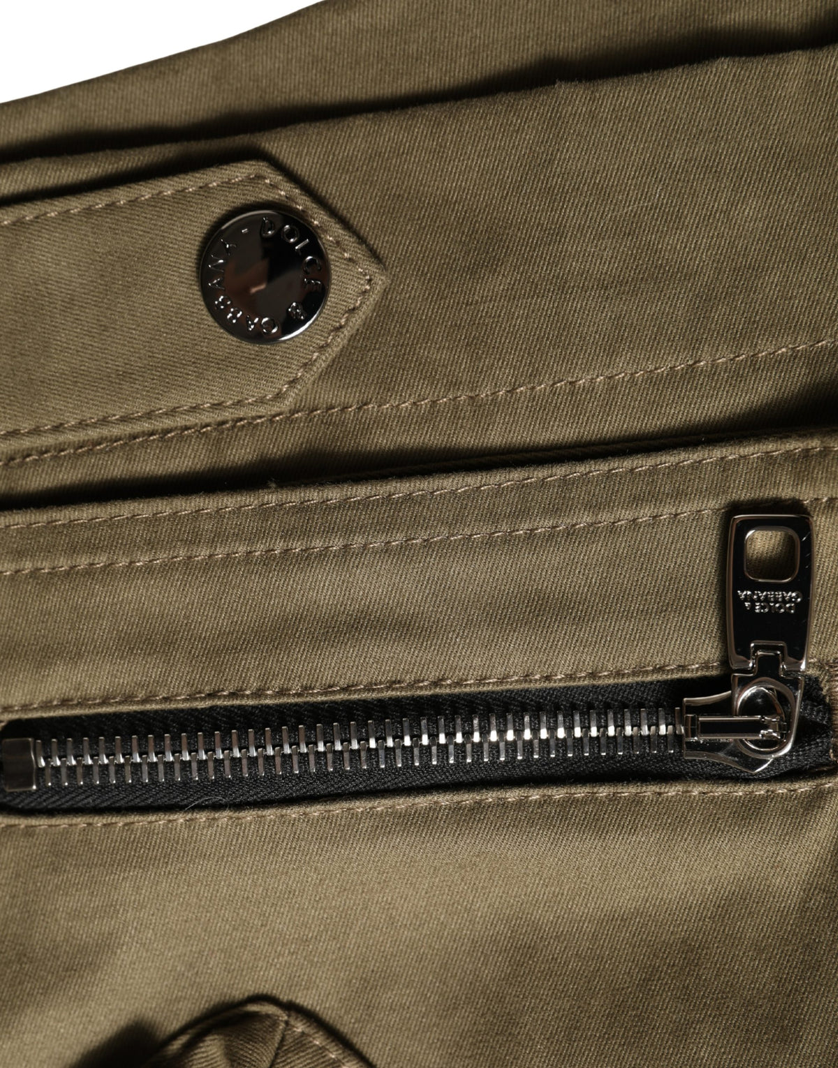 Dolce & Gabbana Grüne Baumwoll-Cargo-Hotpants mit mittlerer Bundhöhe