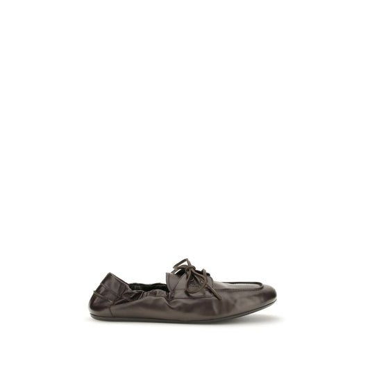 Prada Brown Calf Leather Bos Taurus Slip-On Loafers