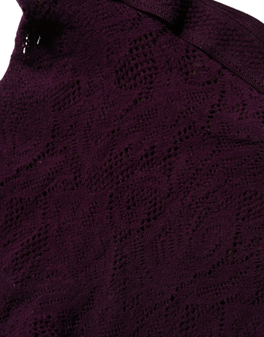 Dries Van Noten Violet Floral Fishnet Tights Stockings Pantyhose Socks