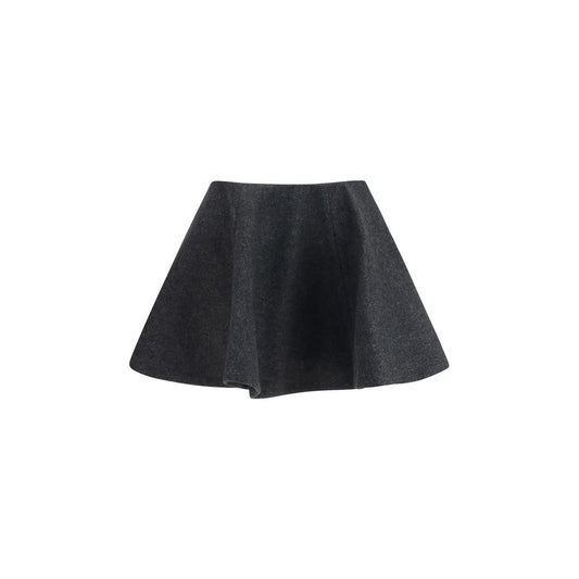 Ganni Gray Wool Oves Aries Midi Skirt