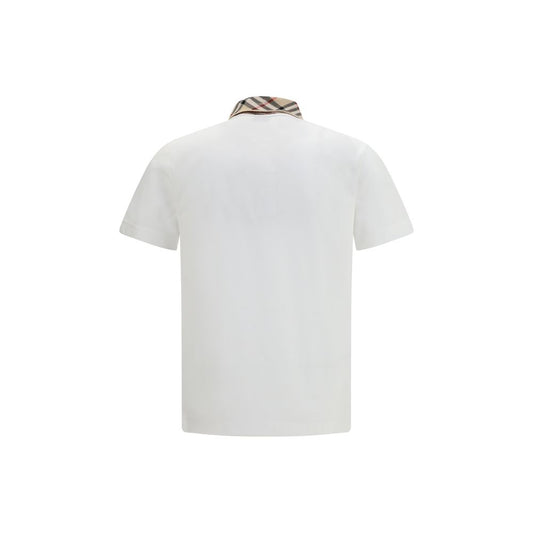 Burberry White Cotton Polo Shirt