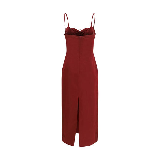 Magda Butrym Bordeaux Cotton Cocktail Dress