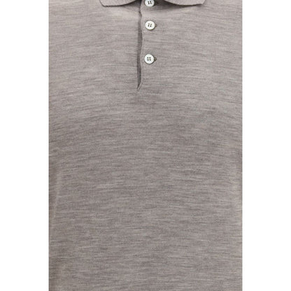 Brunello Cucinelli Gray Cashmere Polo Shirt