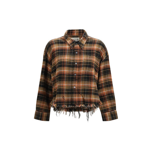 R13 Brown Cotton Pattern Shirt