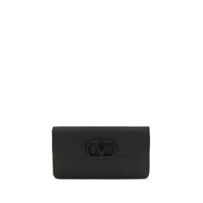 Valentino Garavani Black Calf Leather Bos Taurus Wallet