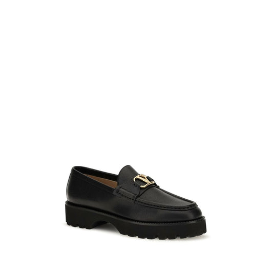 Valentino Garavani Black Goatskin Platform Loafers