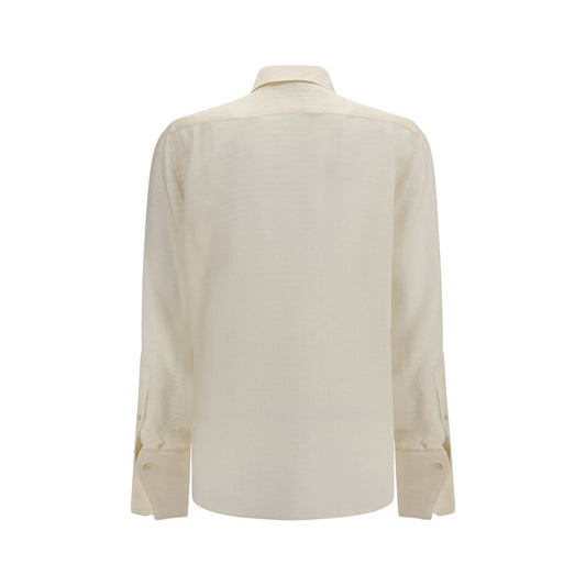 Fendi Beige Silk Pattern Shirt