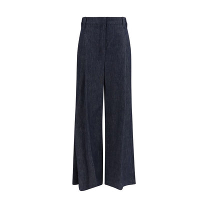 Brunello Cucinelli Blue Cotton Casual Pants