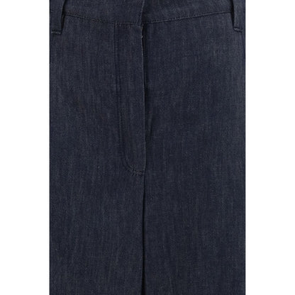 Brunello Cucinelli Blue Cotton Casual Pants