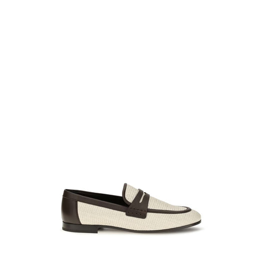 Brunello Cucinelli Beige Polyamide Slip-On Loafers