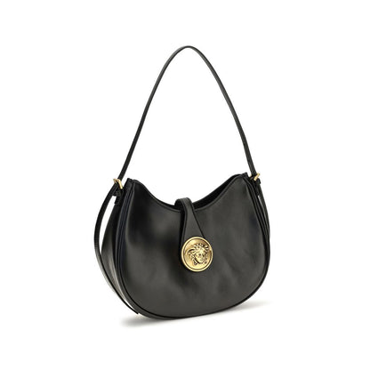 Versace Black Calf Leather Bos Taurus Shoulder Bag