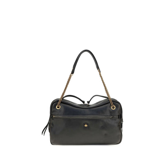 Vivienne Westwood Black Calf Leather Bos Taurus Shoulder Bag