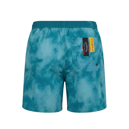 Iceberg Hellblaue Polyester-Badeshorts für Herren