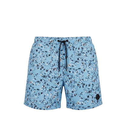 Trussardi Beachwear Hellblaue Polyester-Badeshorts für Herren