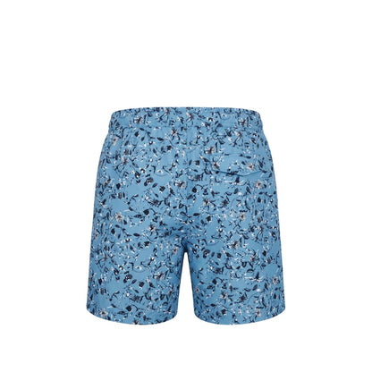 Trussardi Beachwear Hellblaue Polyester-Badeshorts für Herren