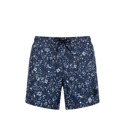 Trussardi Beachwear Blaue Polyester-Badeshorts für Herren
