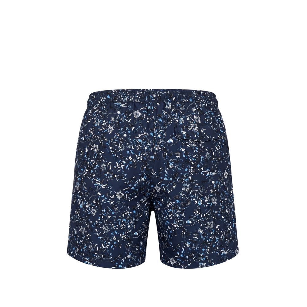 Trussardi Beachwear Blaue Polyester-Badeshorts für Herren