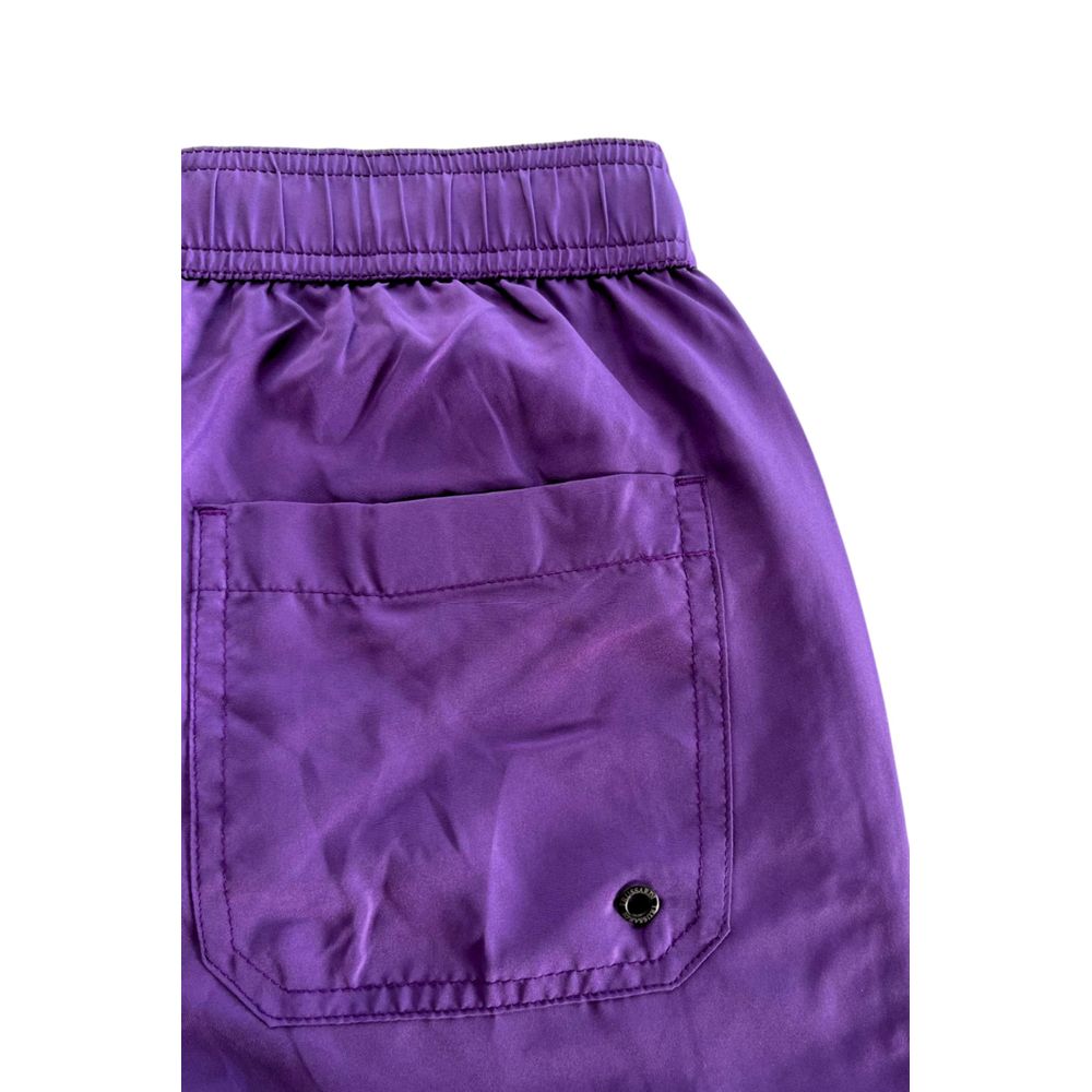 Trussardi Beachwear Lila Polyester Herren Badeshorts