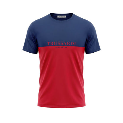 Trussardi Beachwear Rotes Herren-T-Shirt aus Baumwolle