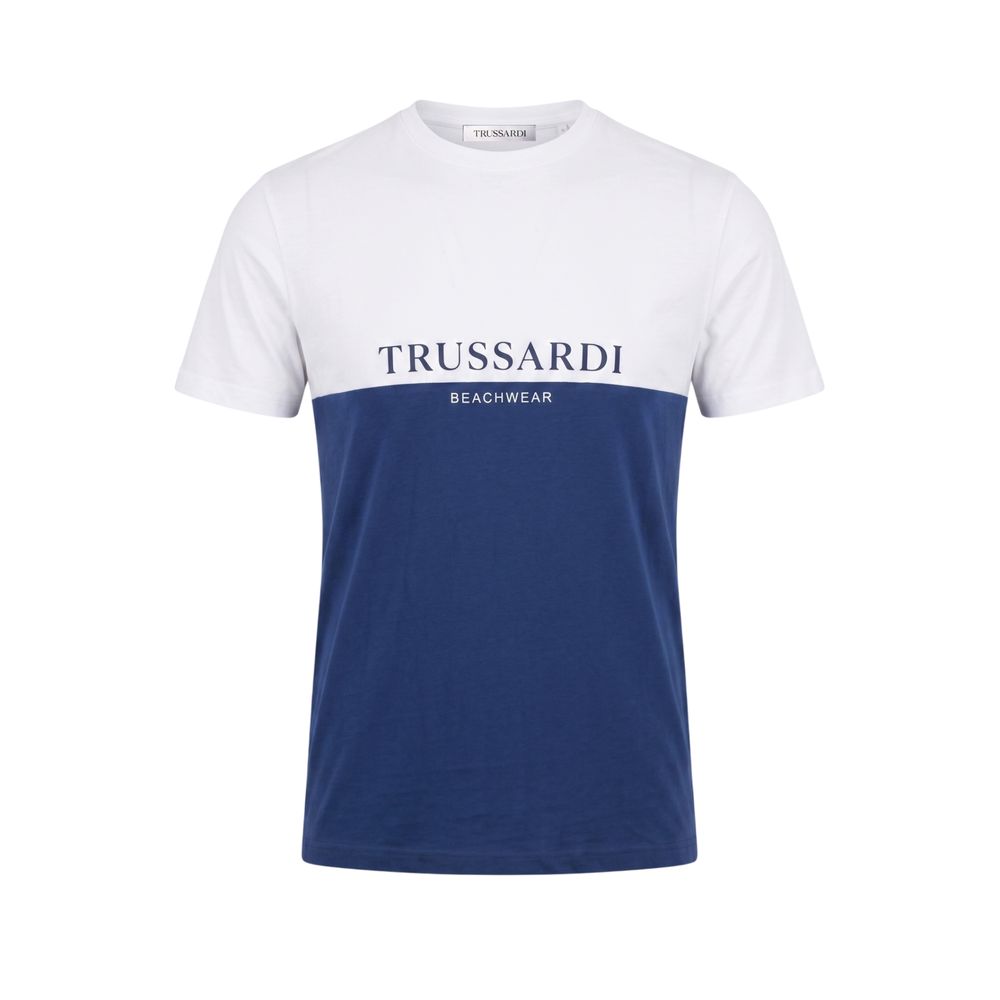 Trussardi Beachwear Blaues Polyester Herren T-Shirt