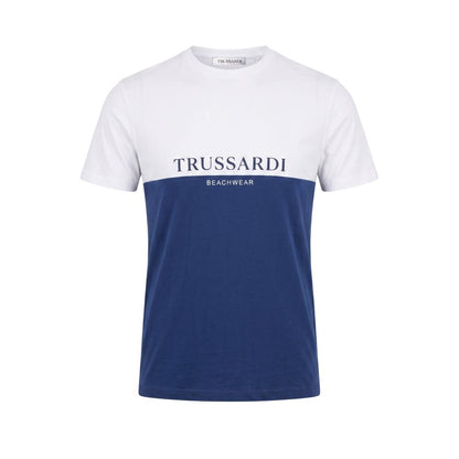 Trussardi Beachwear Blaues Polyester Herren T-Shirt