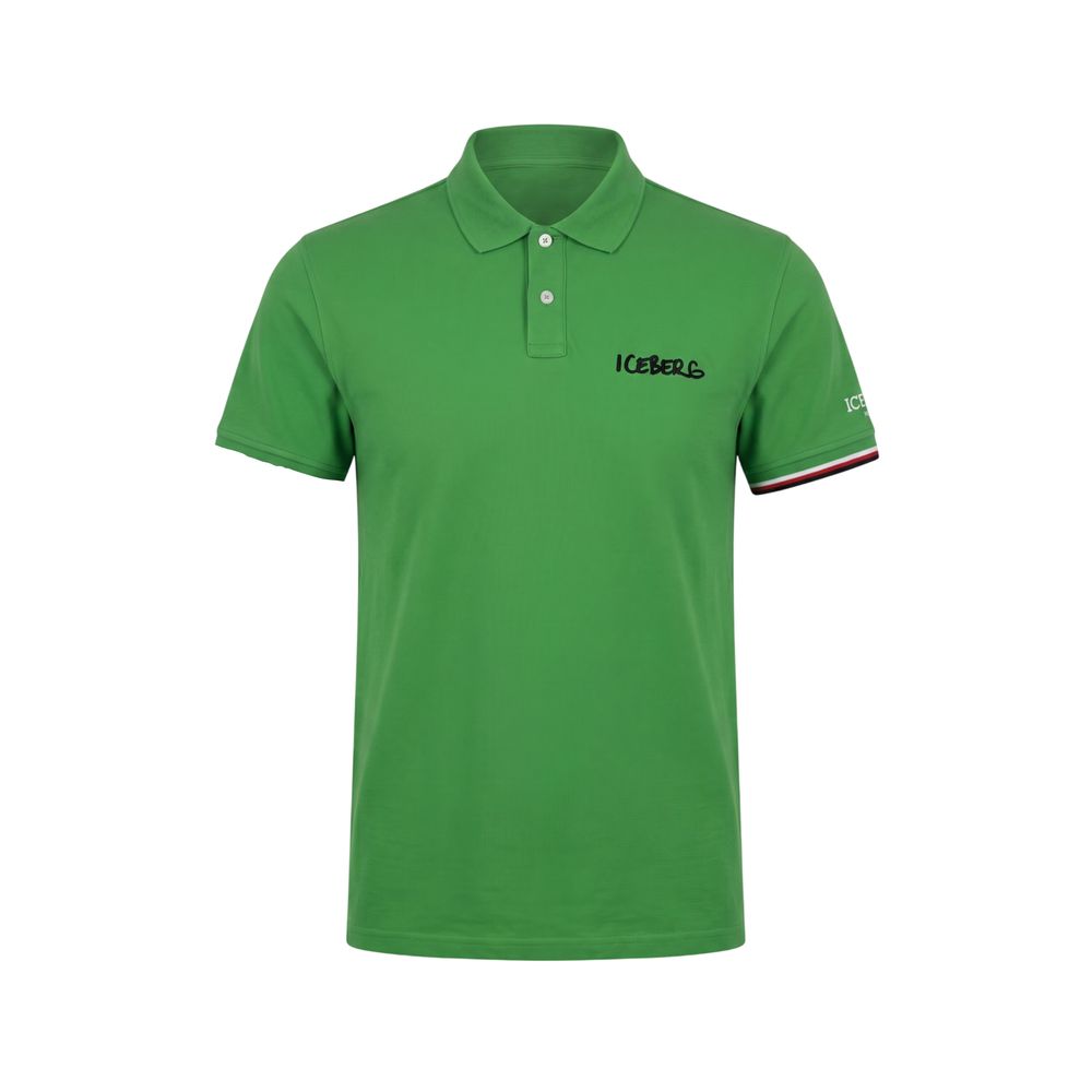 Iceberg Grünes Poloshirt aus Baumwolle für Herren