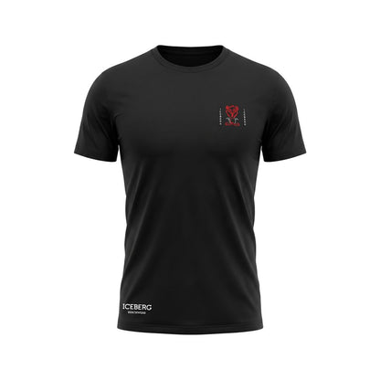 Iceberg Schwarzes Herren-T-Shirt aus Baumwolle