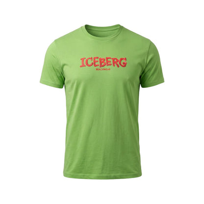 Iceberg Grünes Baumwoll-T-Shirt für Herren
