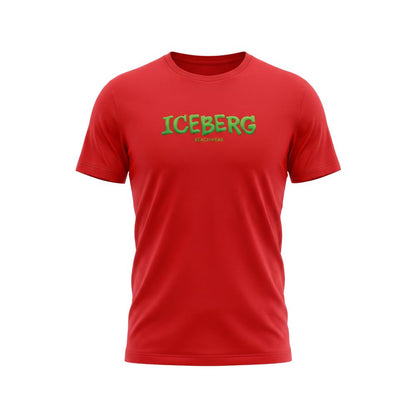 Iceberg Rotes Baumwoll-T-Shirt für Herren