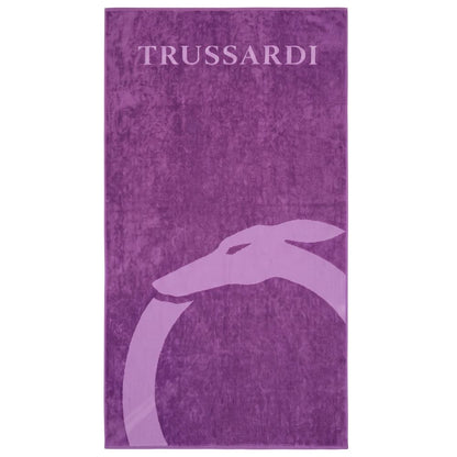 Trussardi Beachwear Purple Cotton Men Swim Towel