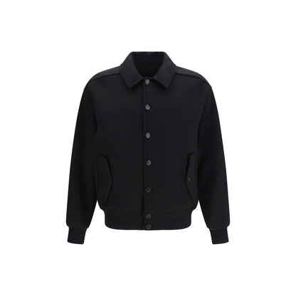 Ferragamo Black Wool Oves Aries Biker Jacket