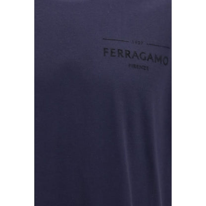 Ferragamo Blue Cotton T-Shirt