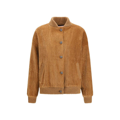 Kristina Ti Brown Cotton Bomber