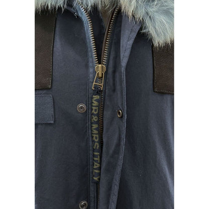 Mr&Mrs Italy Blue Cotton Women's Jacket