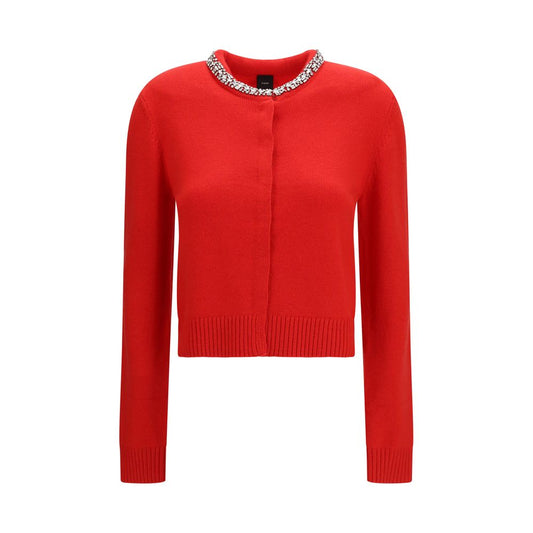 PINKO Red Wool Oves Aries Cardigan