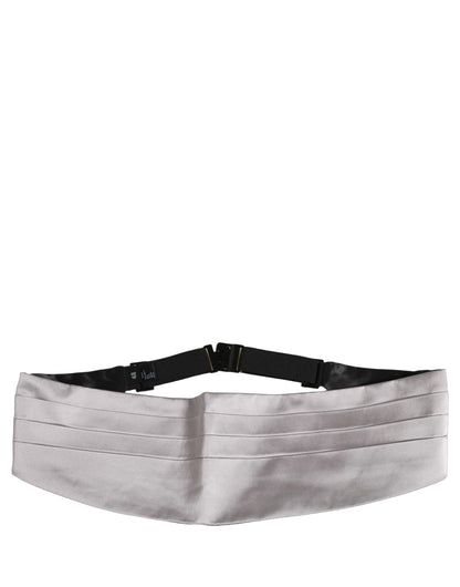 Dolce & Gabbana Gray Men 100% Silk Belt Waist Cummerbund