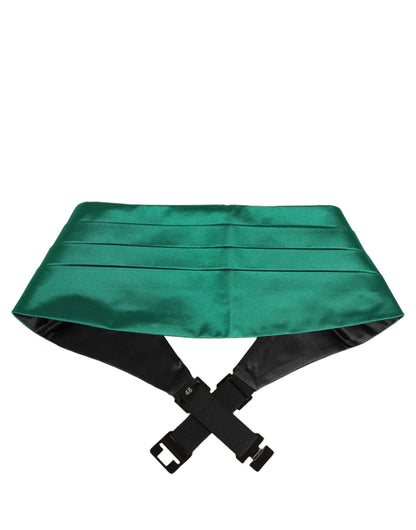 Dolce & Gabbana Green Men 100% Silk Belt Waist Cummerbund